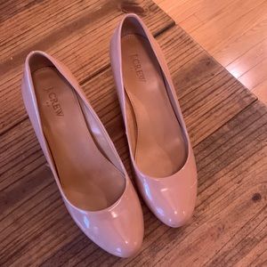 JCrew wedge heels -nude